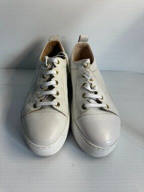 White Leather Platform Sneakers